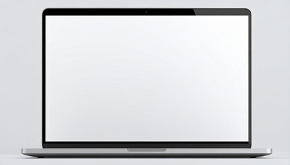 Isolated laptop mockup without background with blank screen. Stock royalty free .