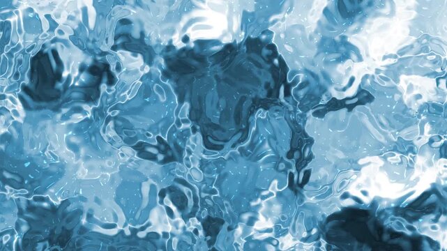 Abstract close-up of rippling water surface with light reflections creating a textured, dynamic pattern in shades of blue and white.