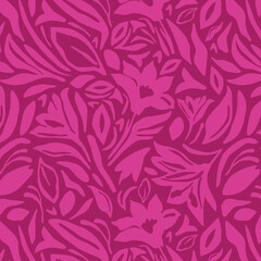 Exotic hand drawn flowers, seamless patterns with floral for fabric, textiles, clothing, wrapping paper, cover, banner, home decor, abstract backgrounds. Vector illustration.