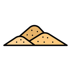 Sand Dune Vector Icon – Flat Desert Illustration