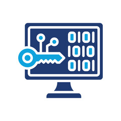 Obraz premium Encryption Key glyph color icon
