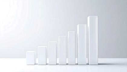 Minimal bar chart business, Ascending Bar Graph Progress and Growth Visualization
