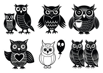 Minimalist Cute Owl Silhouette Vector – Perfect for Kids, Decor, and Education Use

