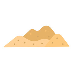 Sand Dune Vector Icon – Flat Desert Illustration
