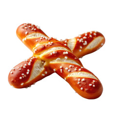 Freshly Baked Pretzel with Soft Texture and Sea Salt Sprinkles on a Light Background Perfect for Food Lovers and Culinary Projects