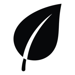 Simple Black Leaf Icon