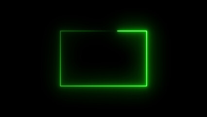 A glowing neon rectangle frame icon outlined in vibrant blue and pink hues. It radiates against a dark background, offering a modern, sleek, and futuristic visual appeal.

