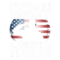 Soldier saluting with American flag and patriotic text isolated on a transparent background salute freedom