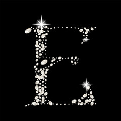 Capital Letters of English alphabet. luxury and elegant font glamour style