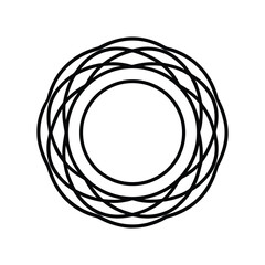 ring formed with spiral patterns line art
