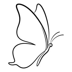 Elegant Butterfly Line Art