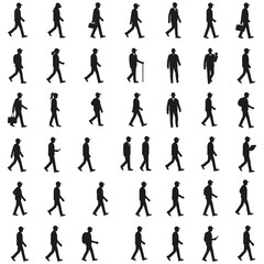 modern detailed professional high quality Silhouettes of People in Various Activities . flat vector 