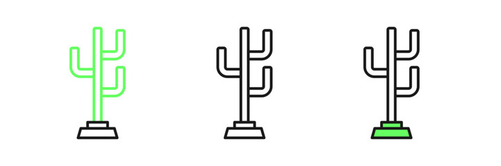 Set line Coat stand icon isolated on white background. Vector