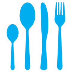 Fork blue icon