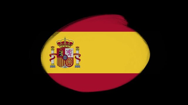 Spain flag created with brush strokes