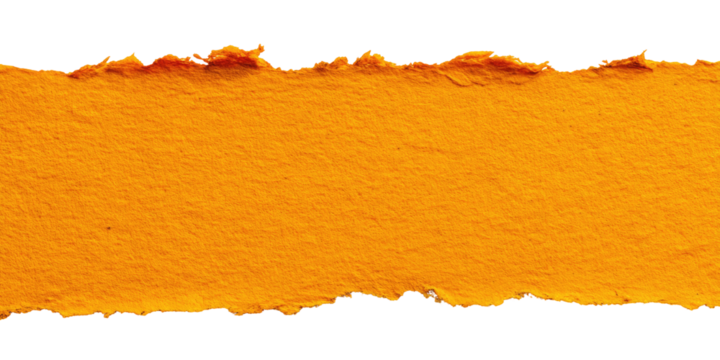 Orange torn paper strip against black
