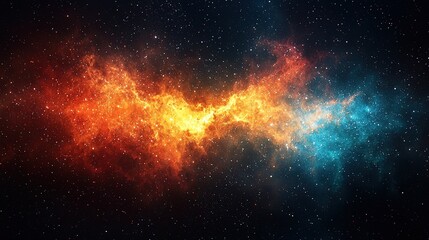 Fototapeta premium Vibrant Cosmic Nebula with Swirling Gas and Dust, Hyperrealistic Cinematic Render 