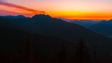 Alpine sunset or sundowner at Mount Asitz, Leogang, Zell am See, Pinzgau, Salzburg, Austria