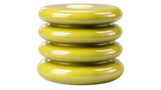 Modern Decorative Sculpture with Smooth Yellow Finish Showcasing Contemporary Design and Artistic Flair for Home or Office Decor