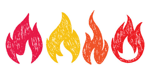 Fire Flame icon vector set Fire flame symbol. Flame icon collection
