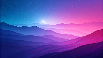 Layered mountain range under starry sky mountains landscape