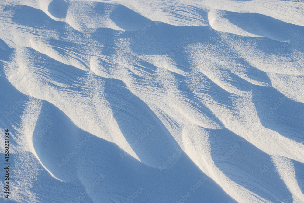 Canvas Prints snow texture. wind sculpted patterns on snow surface. wind in the tundra and in the mountains on the