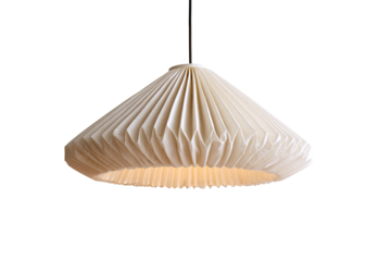 Cream-colored pleated pendant lamp (1)