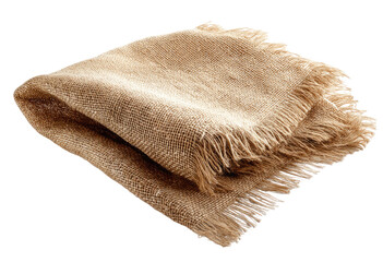 Folded burlap cloth with frayed edges