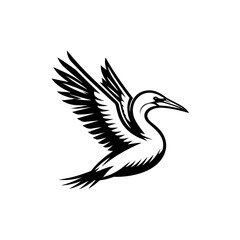 Fototapeta premium Stylized Black and White Bird in Flight 2.