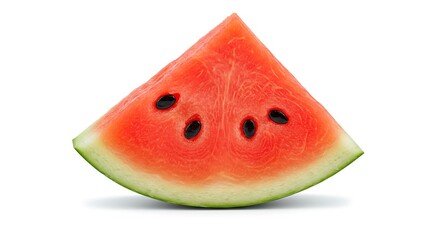 Watermelon Slice: Juicy Summer Fruit on White Background