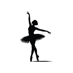 Obraz premium Silhouette of a ballerina in a graceful pose