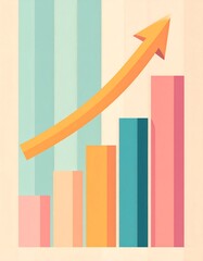 Growing graph in pastel colors