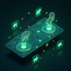 Wildlife monitoring digital interface hovering in space