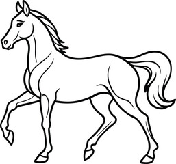 Black running mustang silhouette vector illustration