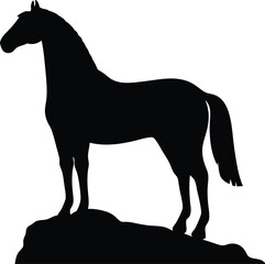 Black horse silhouette vector isolated on white