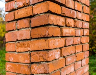 Obraz premium Close-up of an aged brick corner