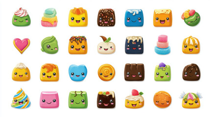Cute Candy Faces: Kawaii Character Designs for a Sweet and Playful Vibe
