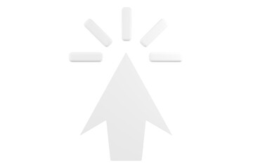 3d cursor mouse icon. click pointer concept. Minimal cartoon computer mouse pointer with click effect for web ui ux digital technology isolated on white transparent background. 3d render
