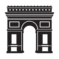 Arc de Triomphe Black Silhouette Vector