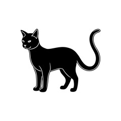 black cat icon vector