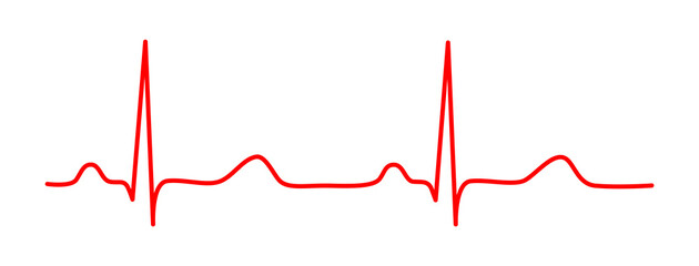 Heartbeat Graph Showing ECG Line and Cardiogram Monitor Elements – Medical Pulse Rate Symbol Illustration on Transparent Background