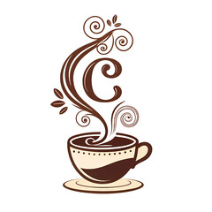 A Coffee Logo Design, Coffee Cup Icon, Coffee Shop Brand Mark, or Letter C Coffee Logo.
