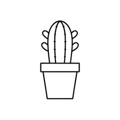 cactus in pot camera lens icon vectoricon vector
