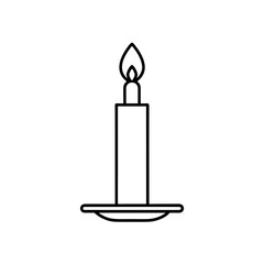 candle in holder icon vector