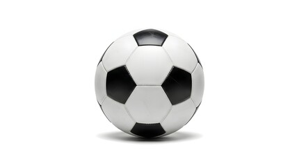 Fototapeta premium Classic Black and White Soccer Ball Isolated on Clean White Background, Ready for Play, Sports Events, and Athletic Concepts