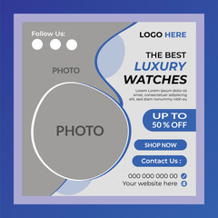 Luxury  Watches Sale Social Media Post Design