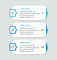 Business infographic template with 3 options or steps	
