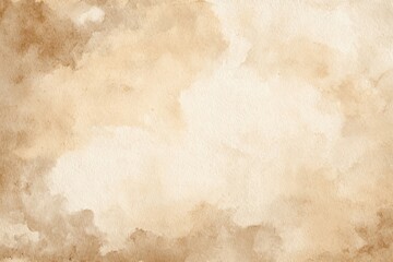 Abstract watercolor wash in muted beige and brown tones