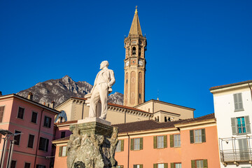 Historic Piazza Mario Cermenati and Statue in Lecco