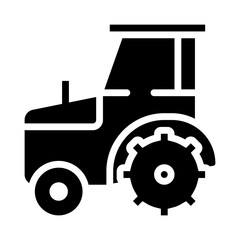 tractor vector black glyph icon